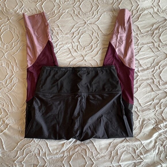 NWOT PINK Victoria's Secret Ultimate High Waisted Tri-colored Legging - Picture 7 of 7